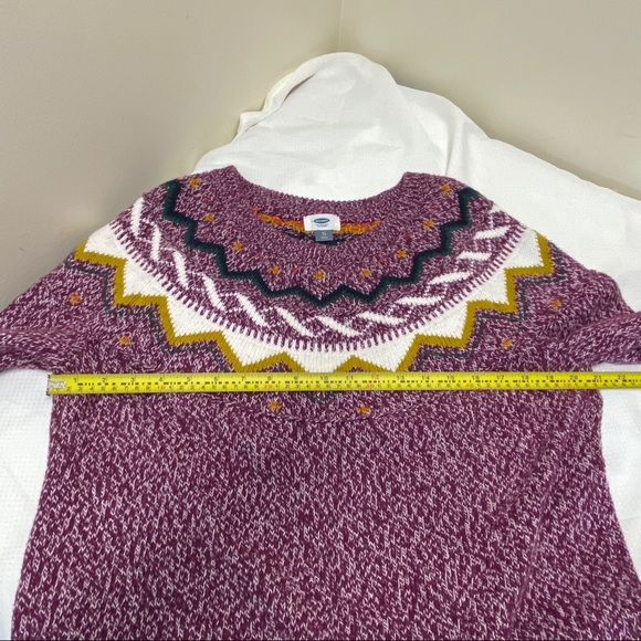 Old Navy Multicolor Purple Fair Isle Knitted Sweater - Picture 8 of 16